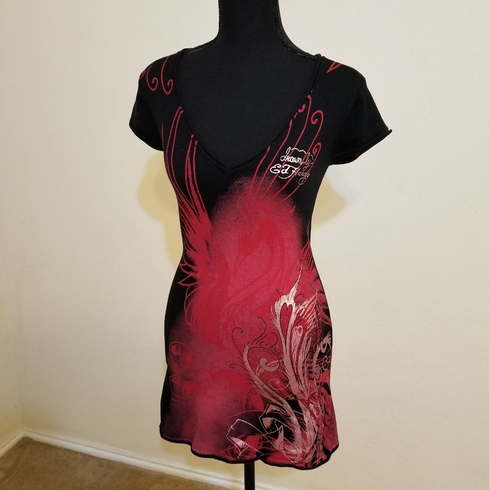 Ed Hardy Christian Audigier Phoenix T-Shirt Dress
